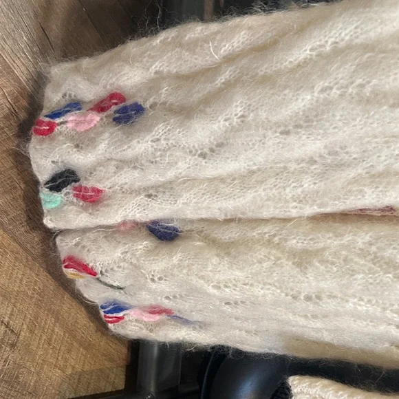 Multicolored Feather Pattern Women's Cardigan - Picture 7 of 7